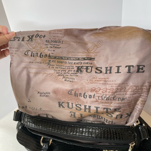 Kushite‎ black faux python snakeskin handbag - Picture 11 of 14